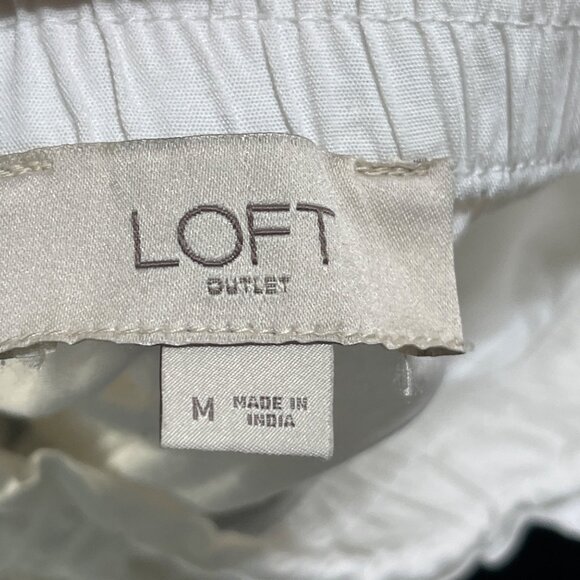 2 Pair Loft Outlet Cargo Shorts Black White Elastic Waist Size M Medium Cotton - Picture 4 of 9